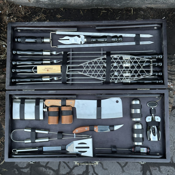 Подарунковий набір Mzavod Майстер Гриль кейс-столик чорний