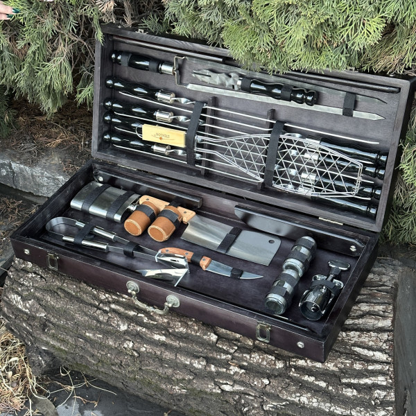 Подарунковий набір Mzavod Майстер Гриль кейс-столик чорний