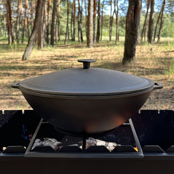 Сковорода WOK-08 чавунна з кришкою 8л