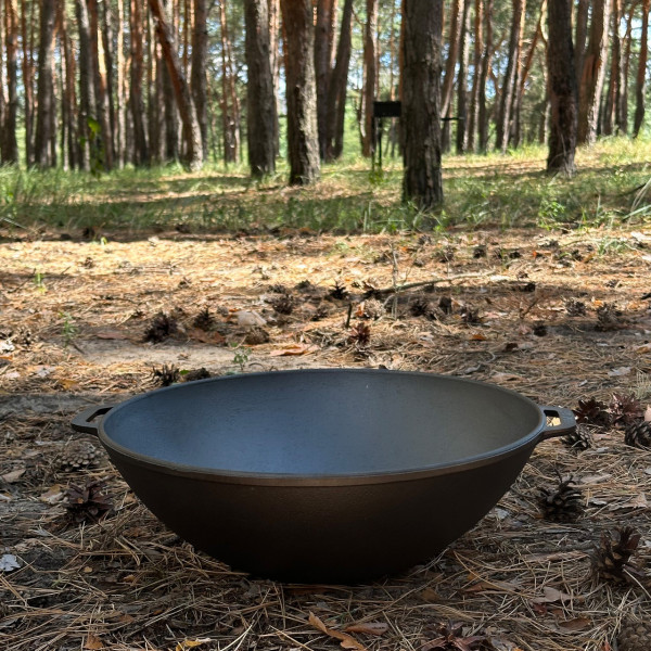 Сковорода WOK-08 чавунна з кришкою 8л