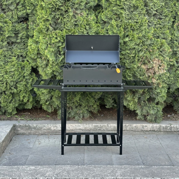 Мангал-барбекю Mzavod Прометей на 9 шампурів 4мм на дровниці