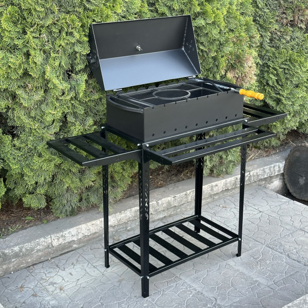 Мангал-барбекю Mzavod Прометей на 9 шампурів 4мм на дровниці