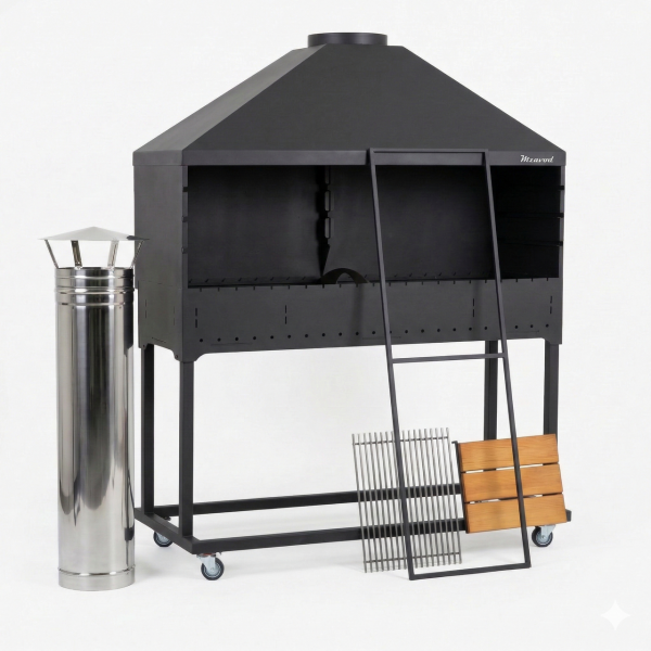 Мангал Mzavod Кратос на 22 шампури 5мм з витяжкою