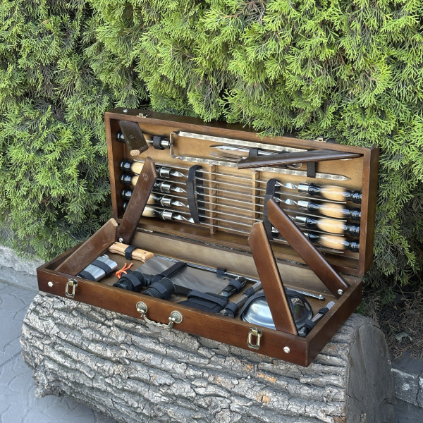 Подарунковий набір Mzavod Пікнік кейс-столик темний