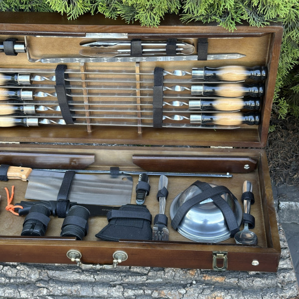 Подарунковий набір Mzavod Пікнік кейс-столик темний