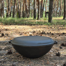 Сковорода WOK-08КС чавунна з кришкою-сковородою гриль 8л