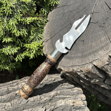 Вилка Mzavod з дерев'яною ручкою для зняття м'яса 280х3мм мармурова