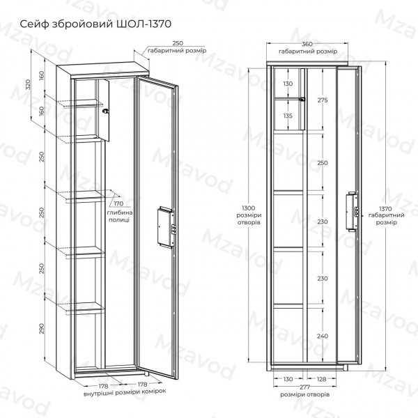 Сейф збройовий ШОЛ-1370