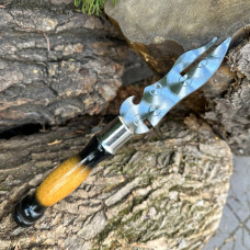 Вилка Mzavod з дерев'яною ручкою для зняття м'яса 280х3мм двокольорова