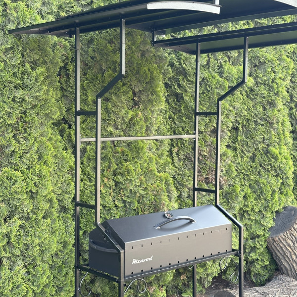 Мангал-барбекю Mzavod Зевс на 12 шампурів 4мм з дахом