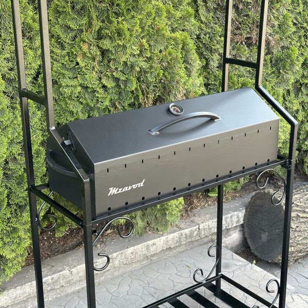 Мангал-барбекю Mzavod Зевс на 12 шампурів 4мм з дахом