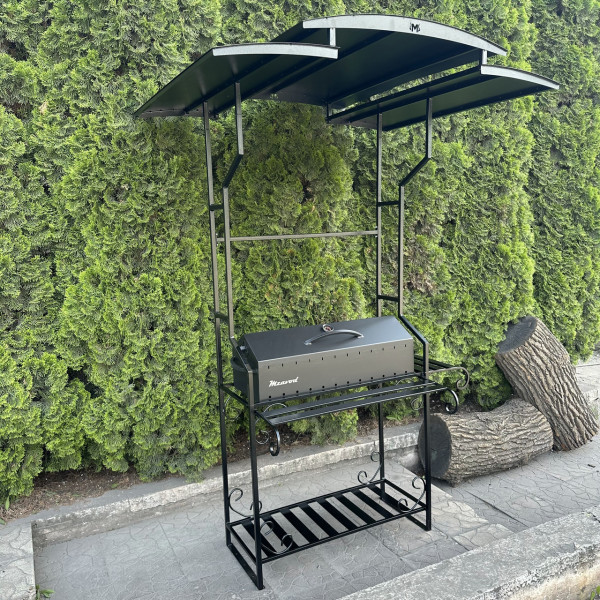 Мангал-барбекю Mzavod Зевс на 12 шампурів 4мм з дахом
