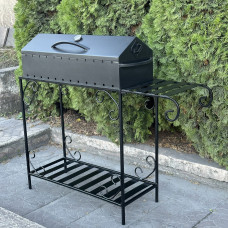 Мангал-барбекю Mzavod Гефест на 12 шампурів 3мм на дровниці