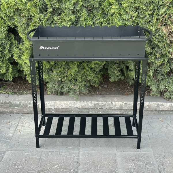 Мангал Mzavod Прометей на 12 шампурів 4мм на дровниці