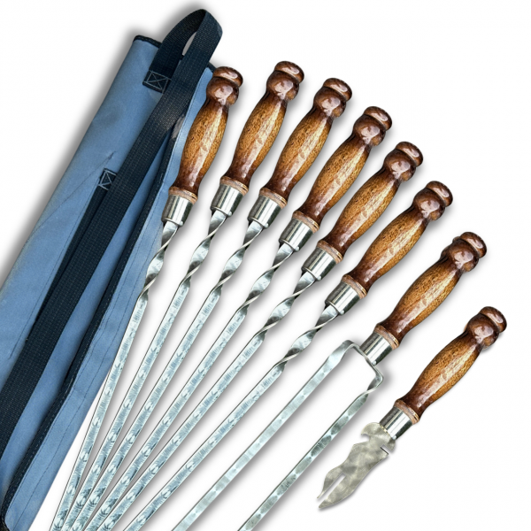 Набір шампурів Арго 6/1/1 ретро ручка в сірому чохлі