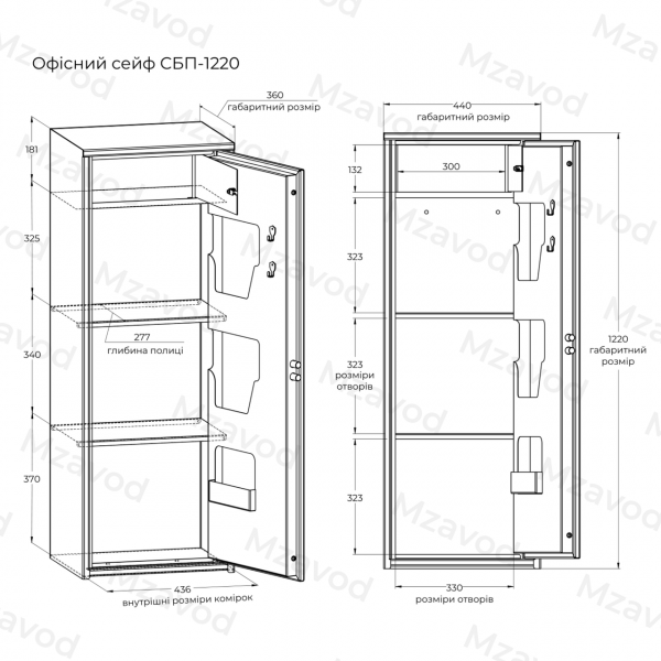 Офісний сейф CБП-1220 антрацитово-сірий