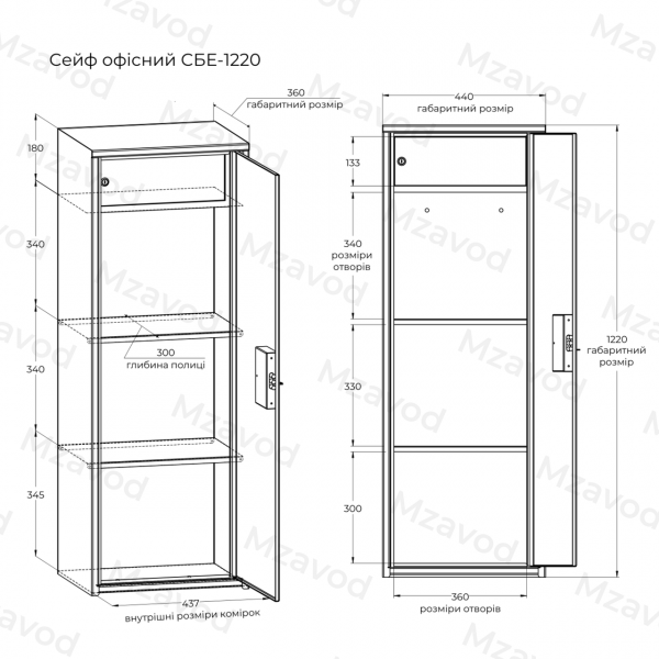 Офісний сейф СБЕ-1220 чорний