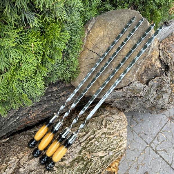 Шампур Mzavod з дерев'яною ручкою 630х12х3мм двокольоровий