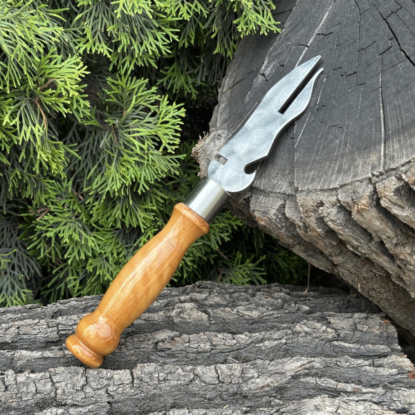 Вилка Mzavod з дерев'яною ручкою для зняття м'яса 280х3мм світла