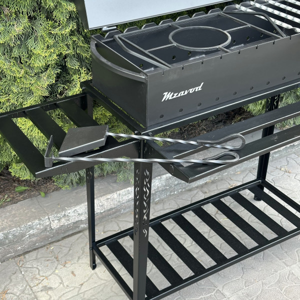 Бічна полиця Mzavod для мангалу Прометей на 9-12 шампурів металева