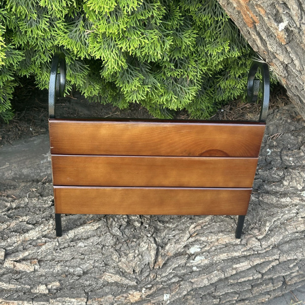 Бічна полиця Mzavod для мангалу Зевс на 12 шампурів темне дерево