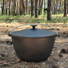 Казан туристичний КТ-08 чавунний з кришкою 8л