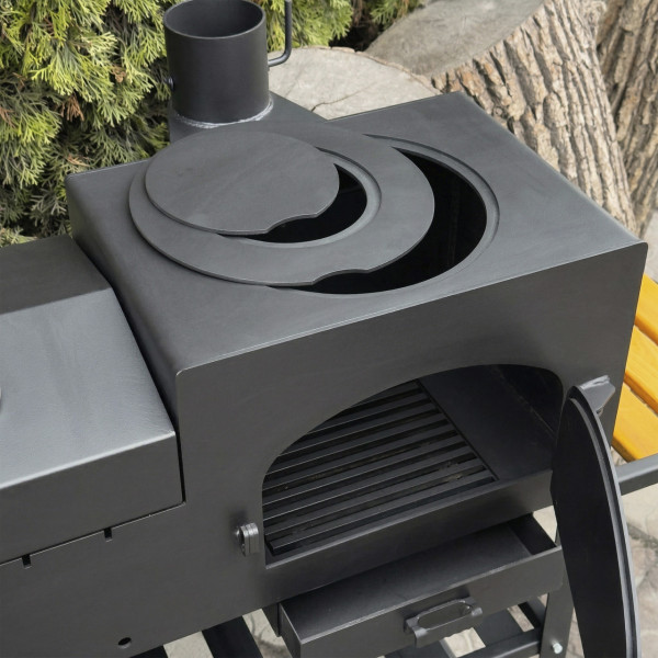 Мангал-барбекю Mzavod Геліос на 8 шампурів 4мм з пічкою