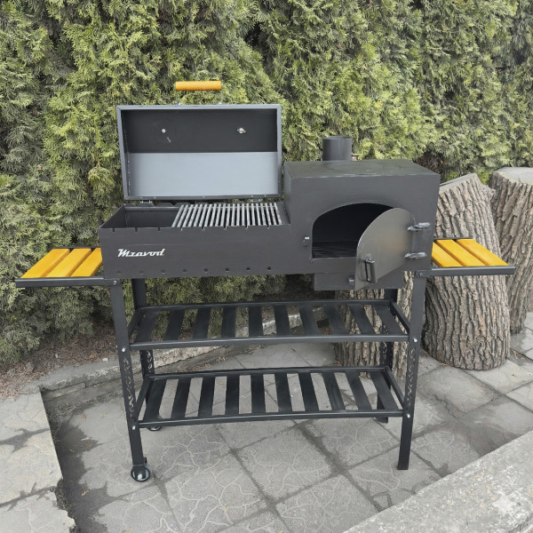 Мангал-барбекю Mzavod Геліос на 8 шампурів 4мм з пічкою