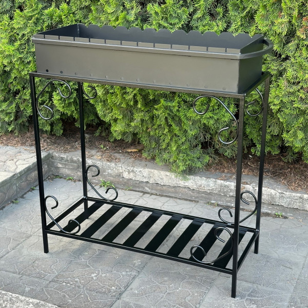 Мангал Mzavod Гефест на 12 шампурів 3мм на дровниці