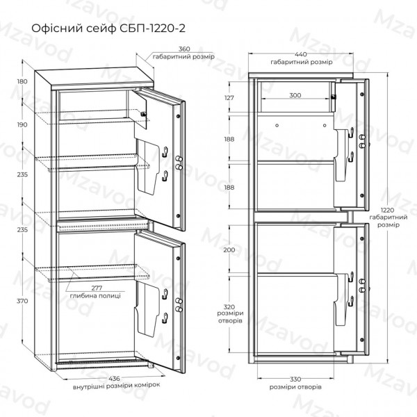 Офісний сейф CБП-1220/2 антрацитово-сірий