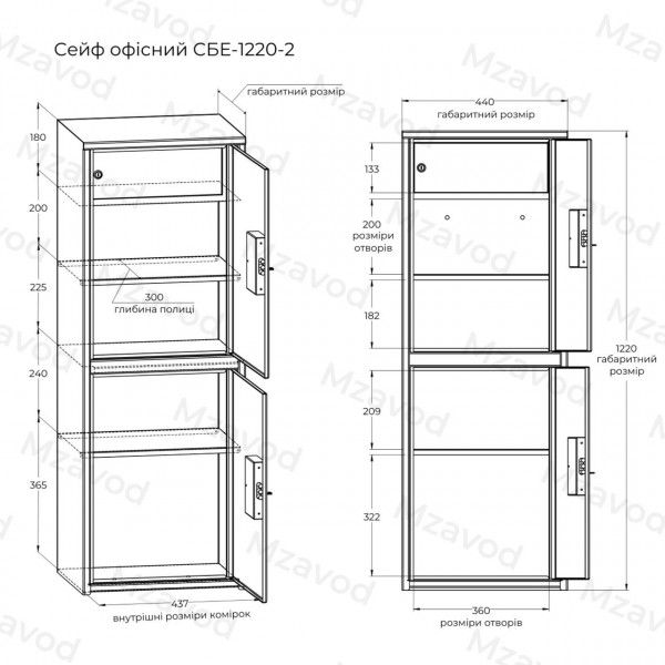 Офісний сейф СБЕ-1220/2 чорний