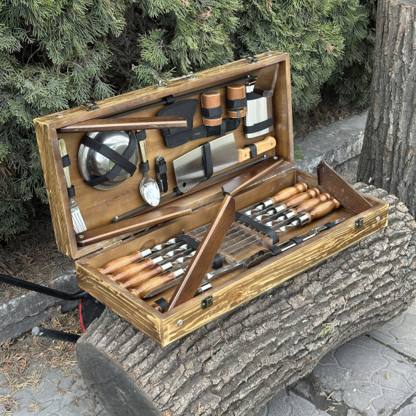 Подарунковий набір Mzavod Пікнік кейс-столик світла текстура