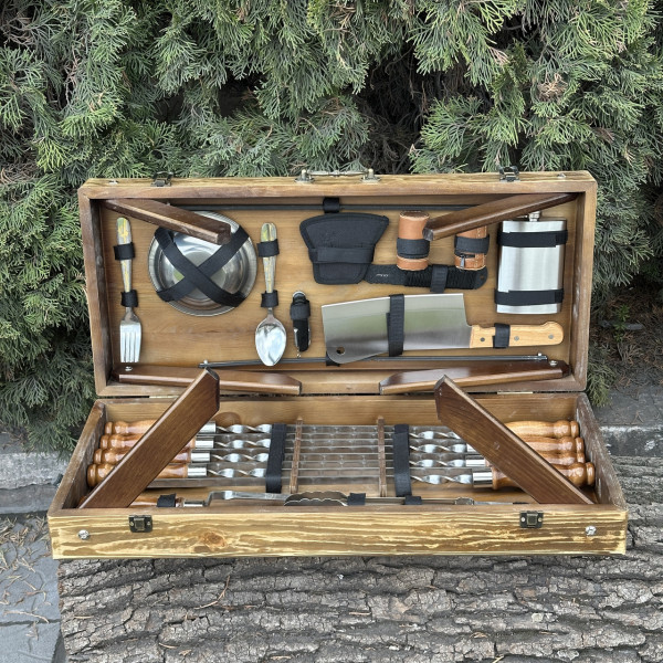 Подарунковий набір Mzavod Пікнік кейс-столик світла текстура