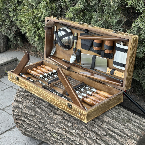 Подарунковий набір Mzavod Пікнік кейс-столик світла текстура