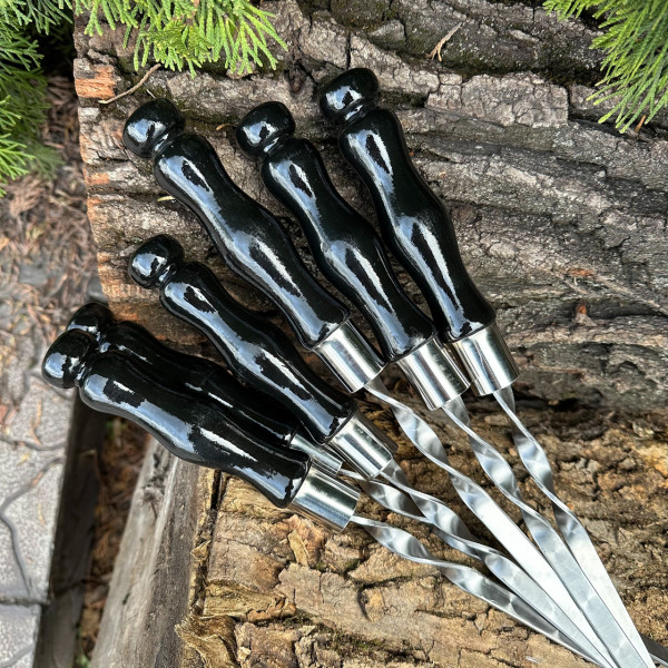 Шампур Mzavod з дерев'яною ручкою 630х12х3мм чорний