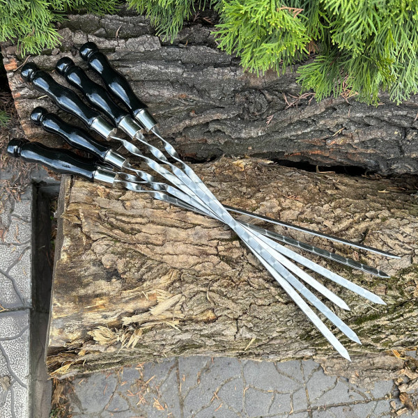 Шампур Mzavod з дерев'яною ручкою 630х12х3мм чорний