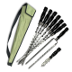 Набір шампурів Ліра 6/1/1 чорна ручка в зеленому чохлі
