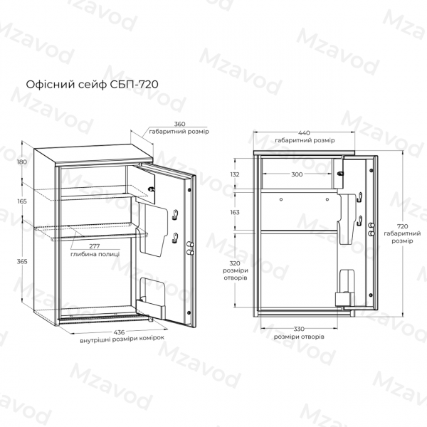 Офісний сейф CБП-720 антрацитово-сірий