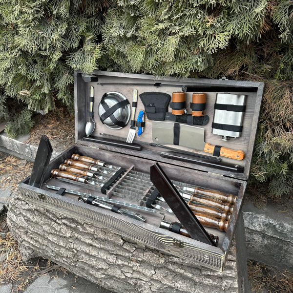 Подарунковий набір Mzavod Пікнік кейс-столик темна текстура