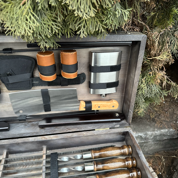 Подарунковий набір Mzavod Пікнік кейс-столик темна текстура