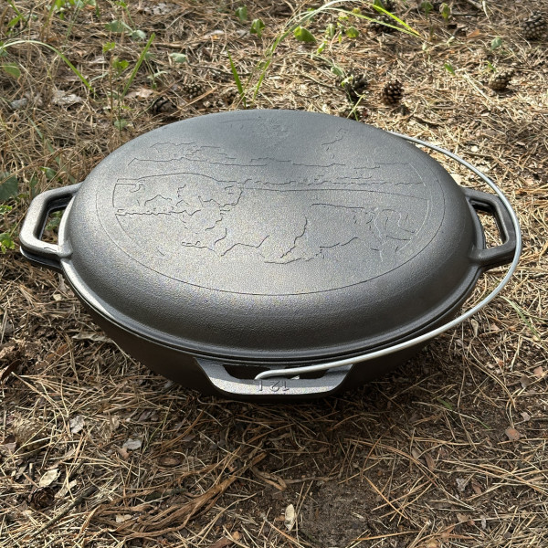 Казан азіатський КА-12КС чавунний з кришкою-сковородою 12л