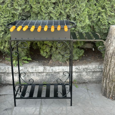 Мангал Mzavod Гефест на 9 шампурів 4мм на дровниці