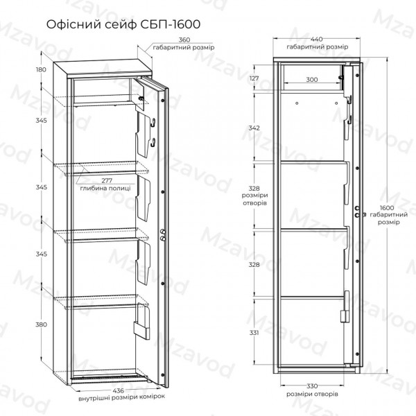 Офісний сейф CБП-1600 антрацитово-сірий
