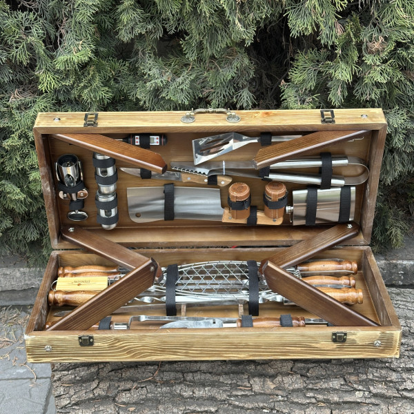 Подарунковий набір Mzavod Майстер Гриль кейс-столик світла текстура