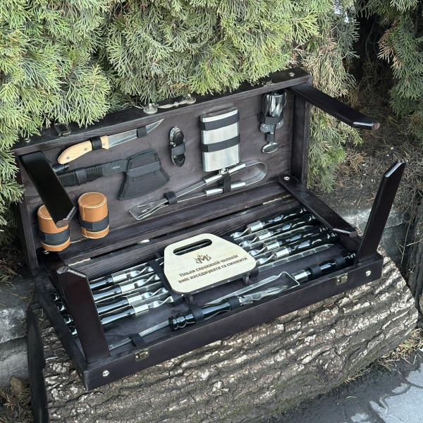 Подарунковий набір Mzavod Отаман кейс-столик чорний