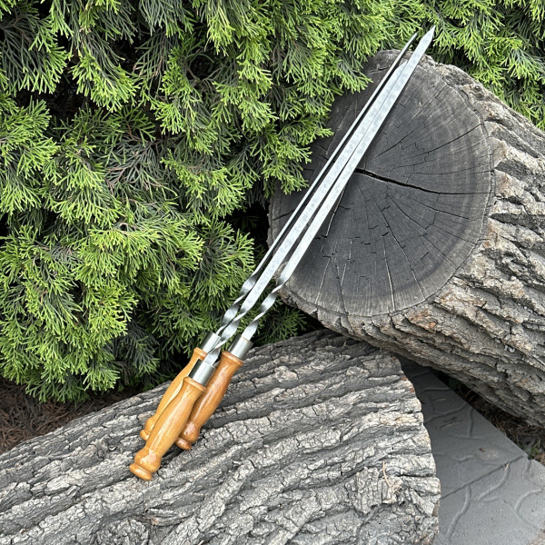 Шампур Mzavod з дерев'яною ручкою 630х12х3мм світлий