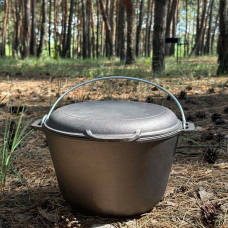 Казан туристичний КТ-10КС чавунний з кришкою-сковородою 10л