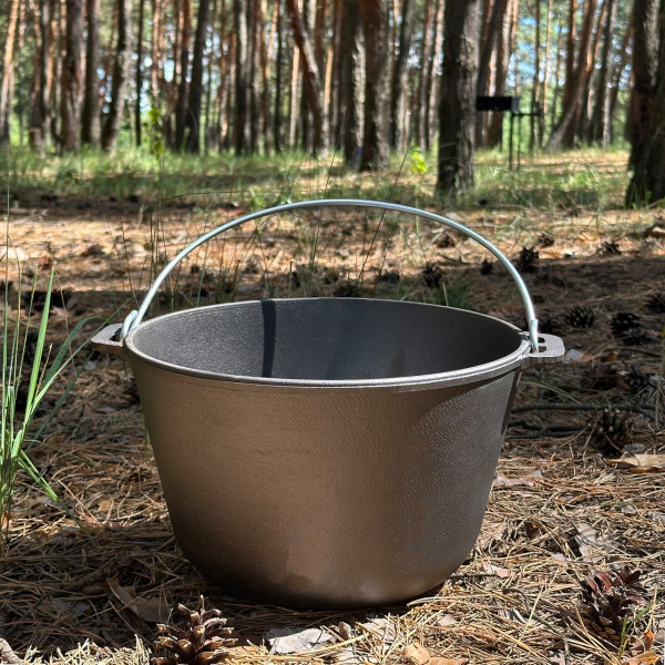 Казан туристичний КТ-10КС чавунний з кришкою-сковородою 10л