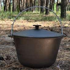 Казан туристичний КТ-12 чавунний з кришкою 12л