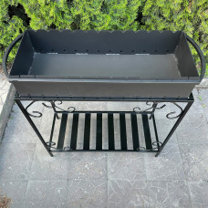 Мангал Mzavod Гефест на 12 шампурів 4мм на дровниці